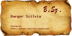 Barger Szilvia névjegykártya